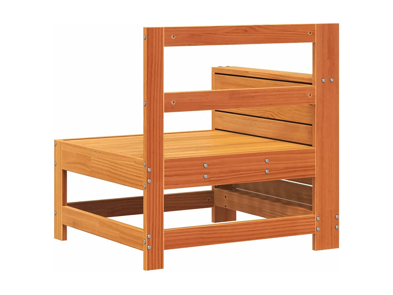 Gartensofa mit Armlehne und Beistelltisch Massivholz Kiefer