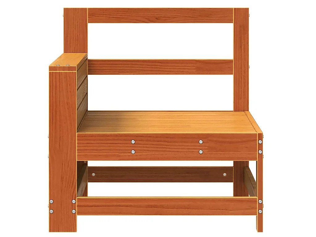 Gartensofa mit Armlehne und Beistelltisch Massivholz Kiefer