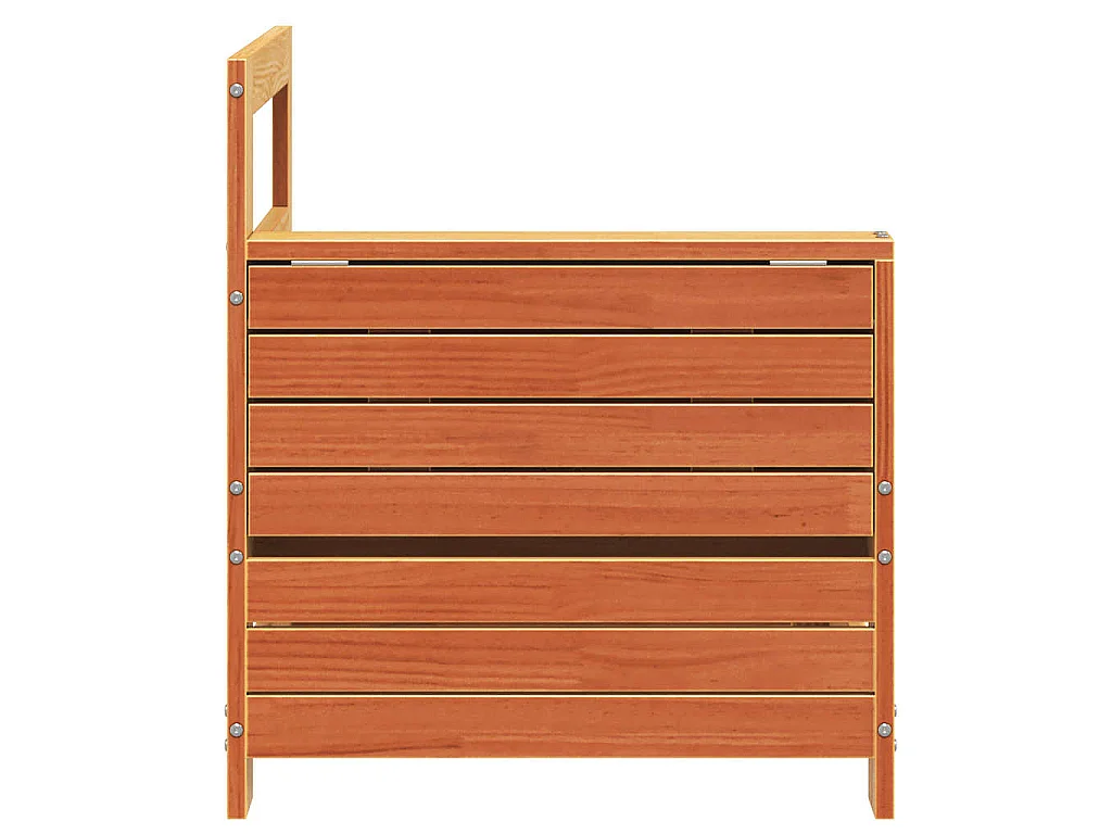 Gartensofa mit Armlehne und Beistelltisch Massivholz Kiefer