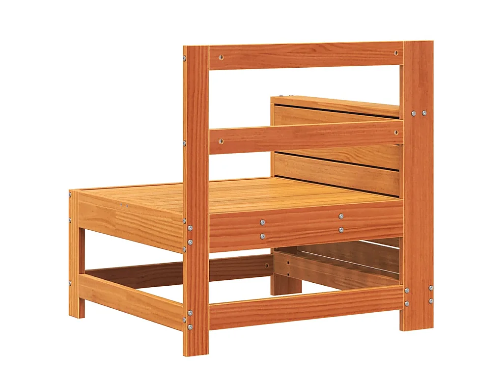 Gartensofa mit Armlehne und Beistelltisch Massivholz Kiefer