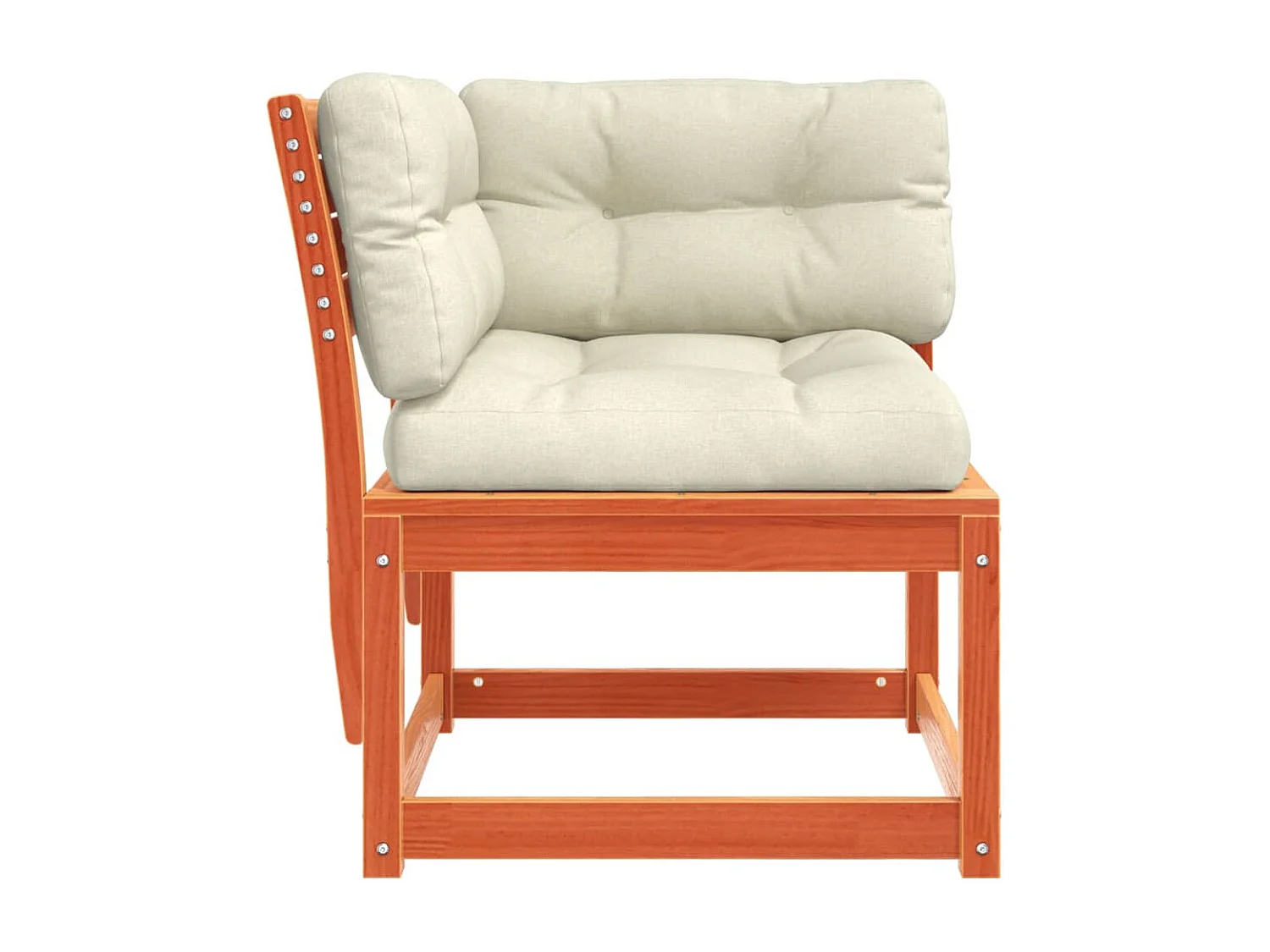 Garten-Ecksofa mit Kissen Wachsbraun Massivholz Kiefer