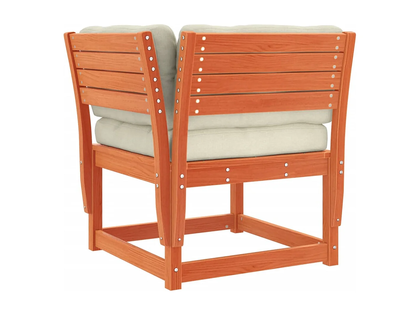 Garten-Ecksofa mit Kissen Wachsbraun Massivholz Kiefer