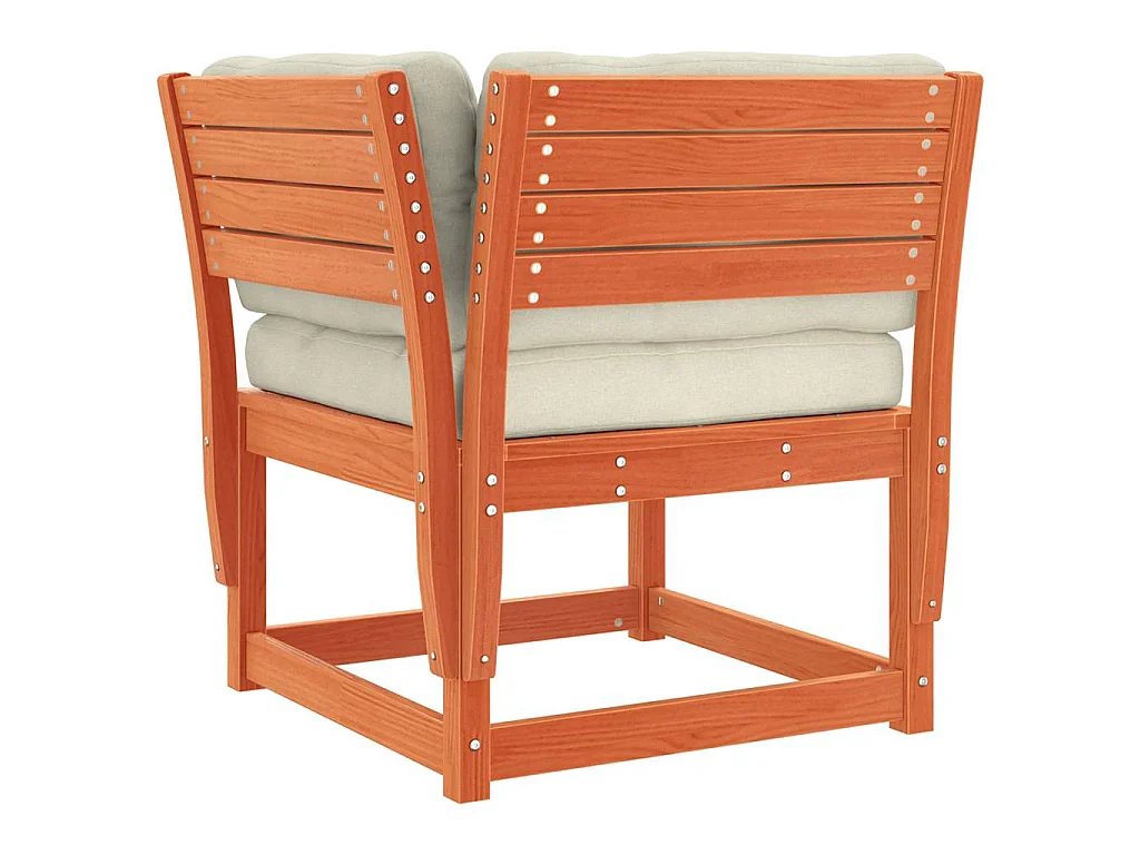 Divano Angolare Giardino Cuscini Marrone Cera 73x73x78 cm Pino