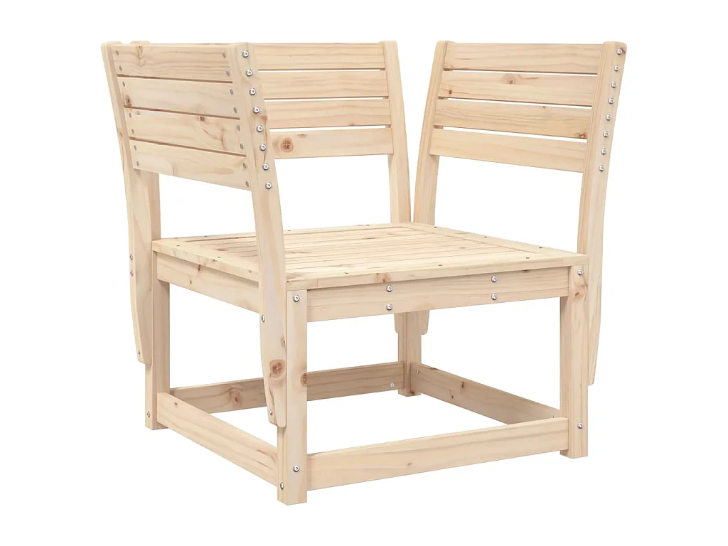 Canapé de jardin accoudoirs avec coussins bois massif de pin