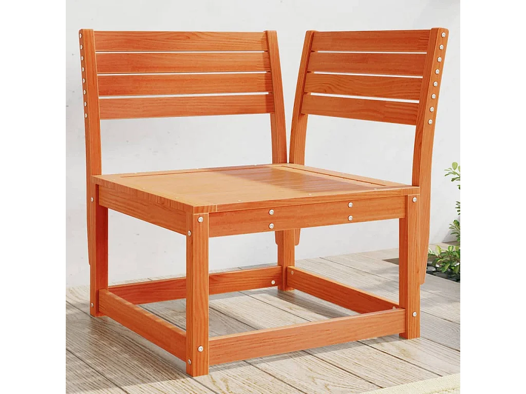 Canapé d'angle de jardin cire marron 73x73x78cm bois pin massif