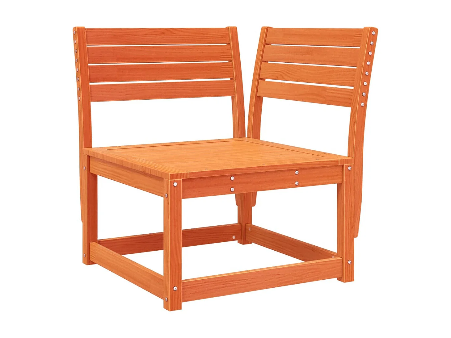 Divano Angolare Giardino Marrone Cera 73x73x78cm Massello Pino