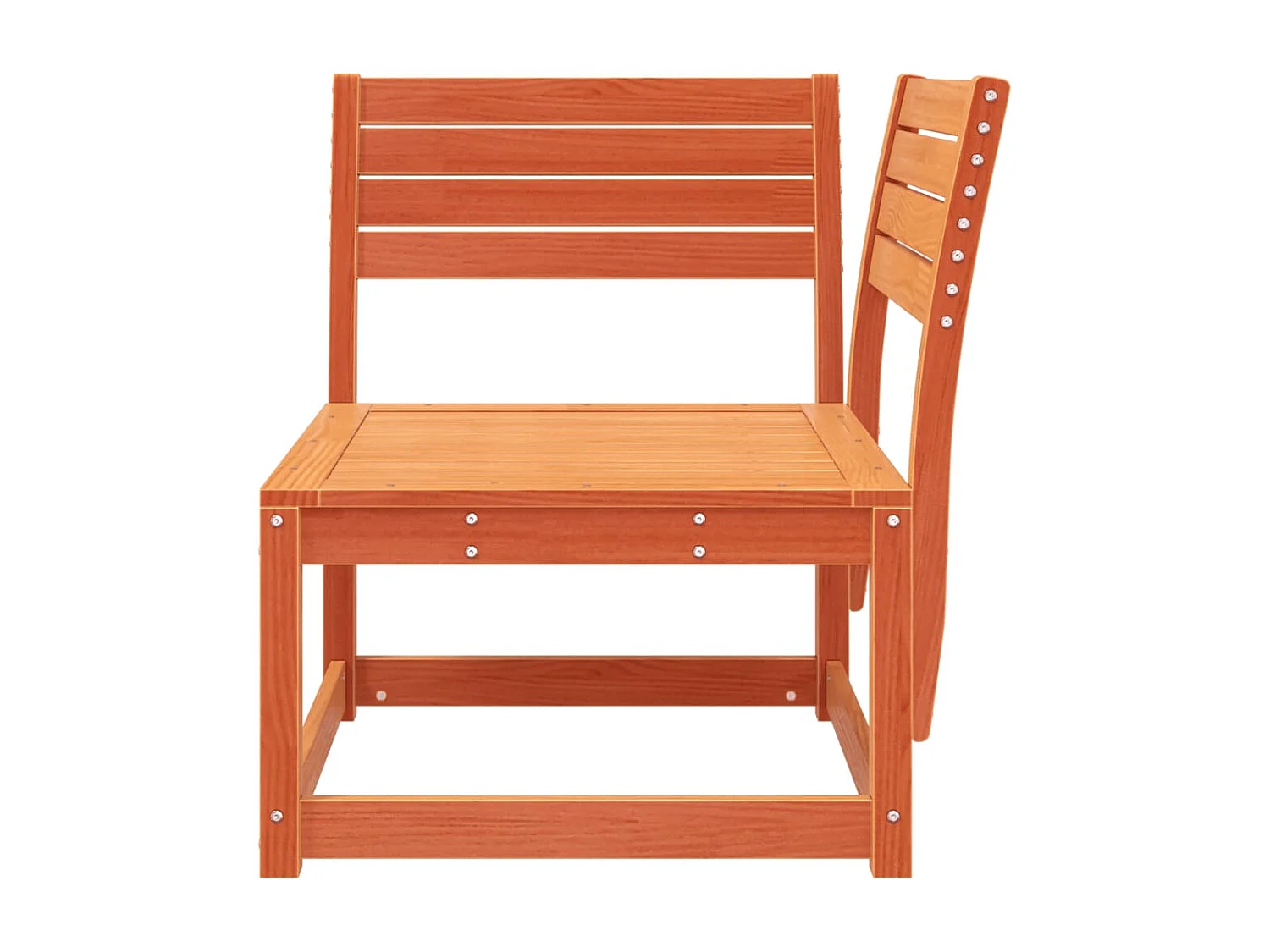 Divano Angolare Giardino Marrone Cera 73x73x78cm Massello Pino