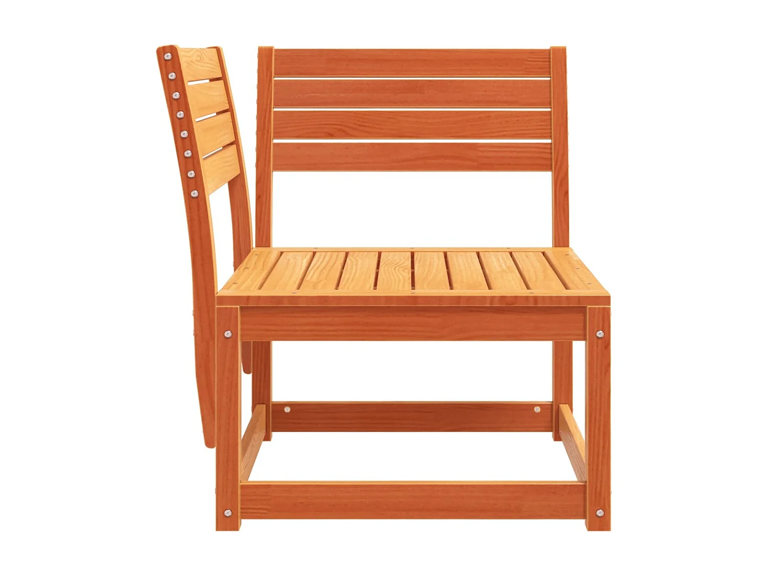 Divano Angolare Giardino Marrone Cera 73x73x78cm Massello Pino