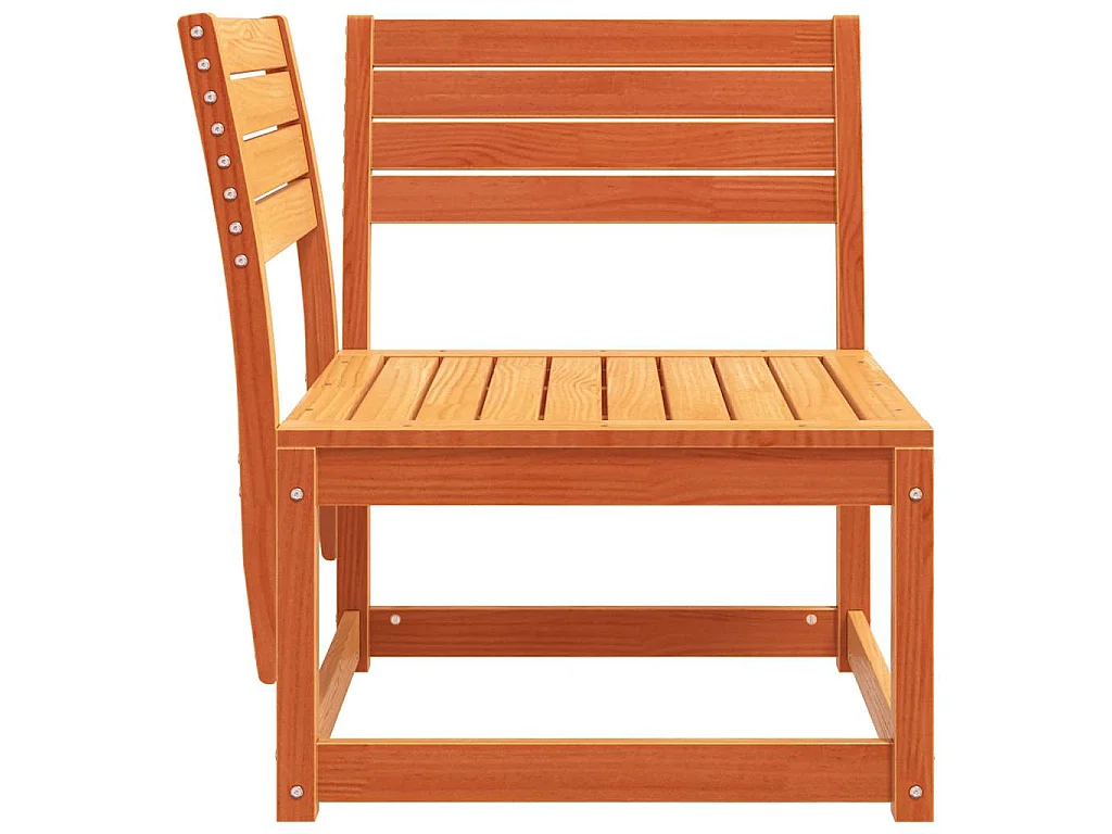 Canapé d'angle de jardin cire marron 73x73x78cm bois pin massif