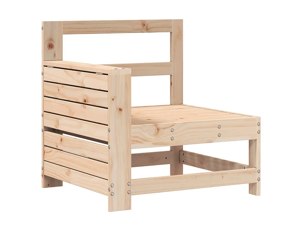 Canapé de jardin accoudoir avec table d'appoint bois massif pin