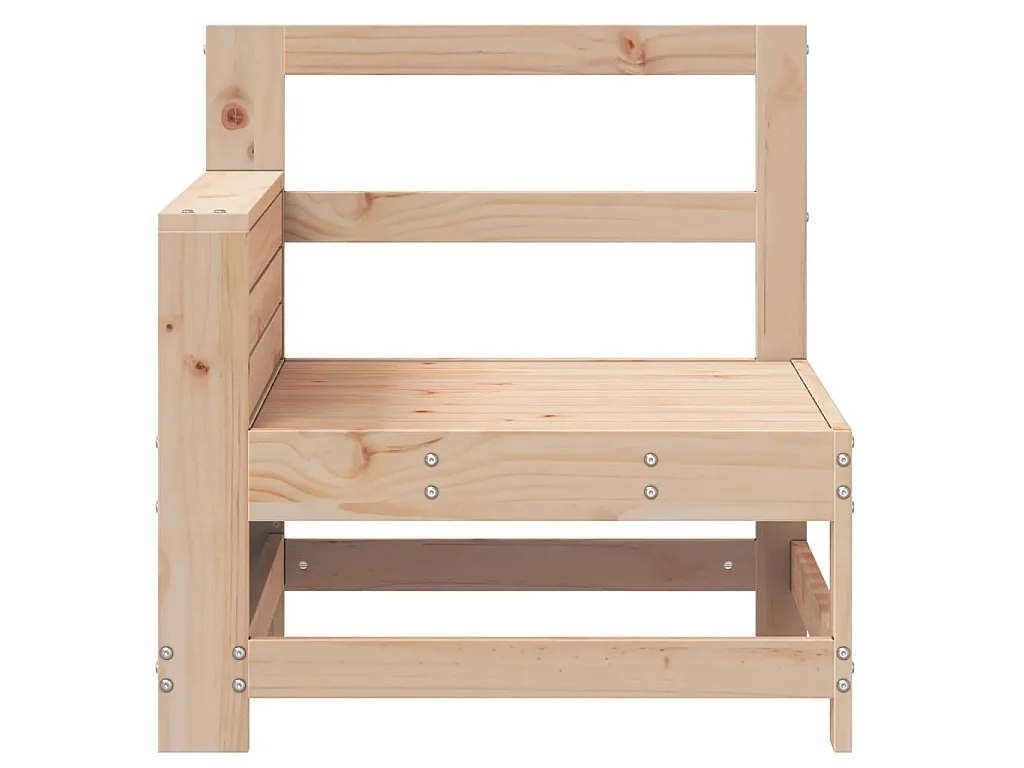 Canapé de jardin accoudoir avec table d'appoint bois massif pin
