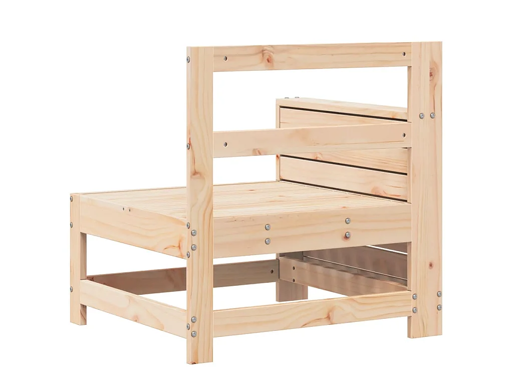 Canapé de jardin accoudoir avec table d'appoint bois massif pin