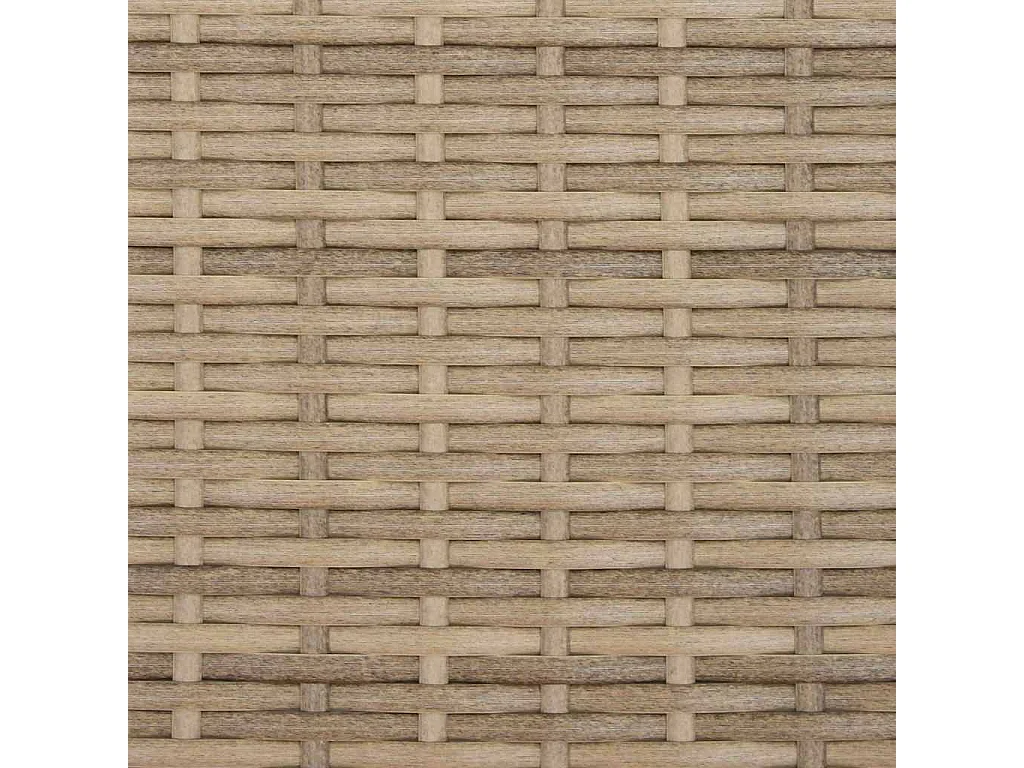 Gartensofa 2-Sitzer mit Dach und Hockern Beige Poly Rattan