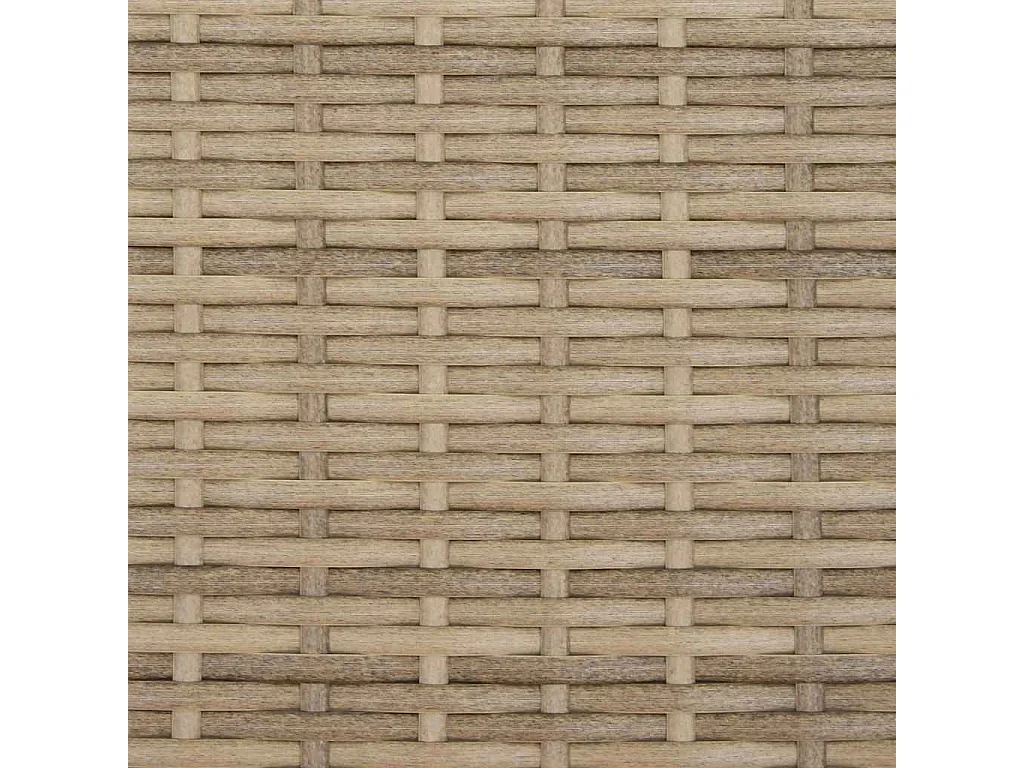 Canapé de jardin 2 places avec auvent et tabourets beige rotin