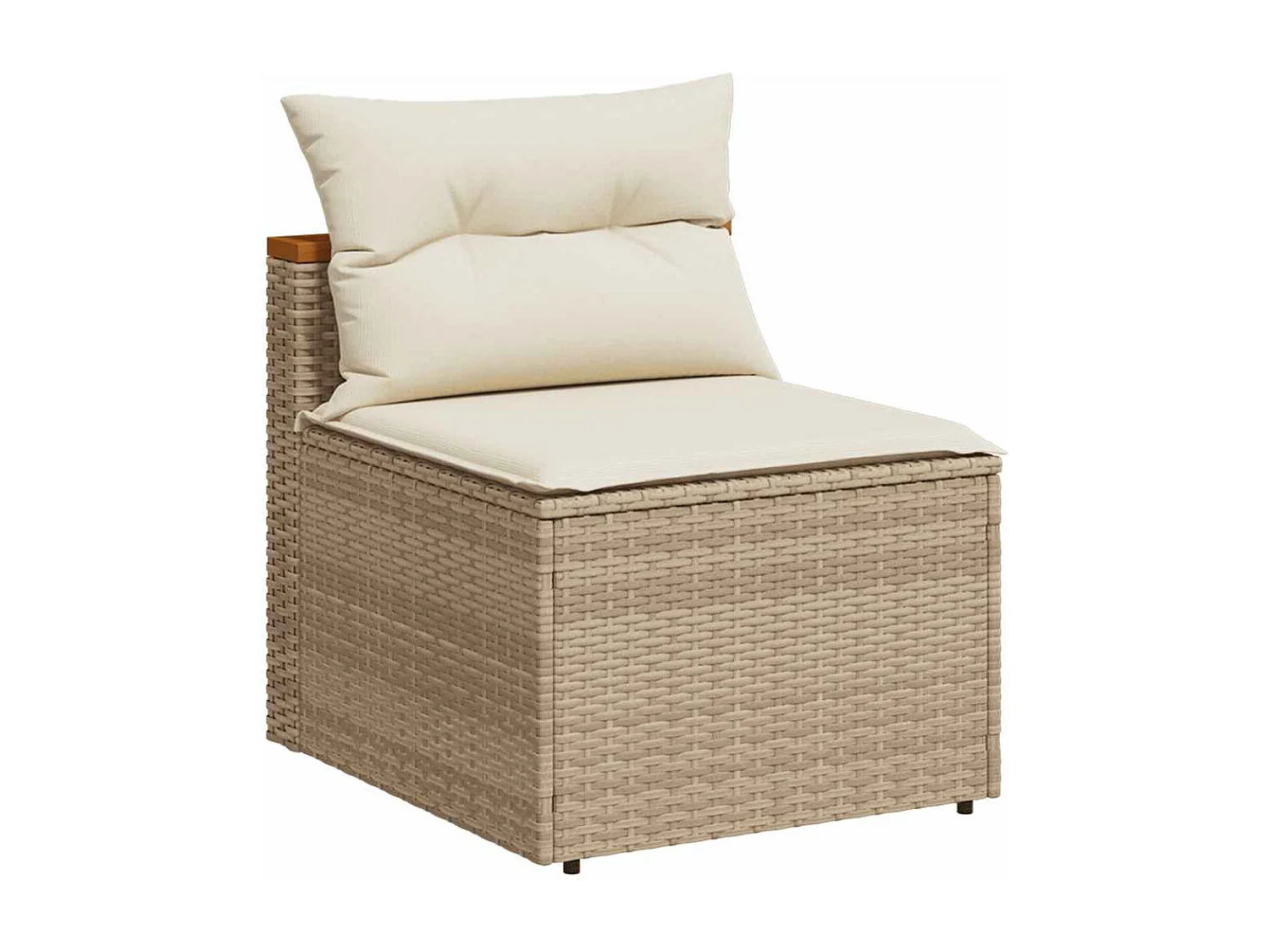 Gartensofas ohne Armlehnen mit Kissen 2 Stk. Beige Poly Rattan