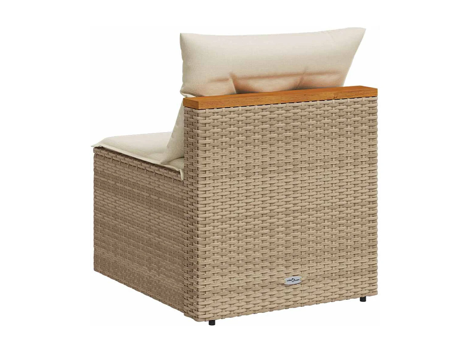 Gartensofas ohne Armlehnen mit Kissen 2 Stk. Beige Poly Rattan