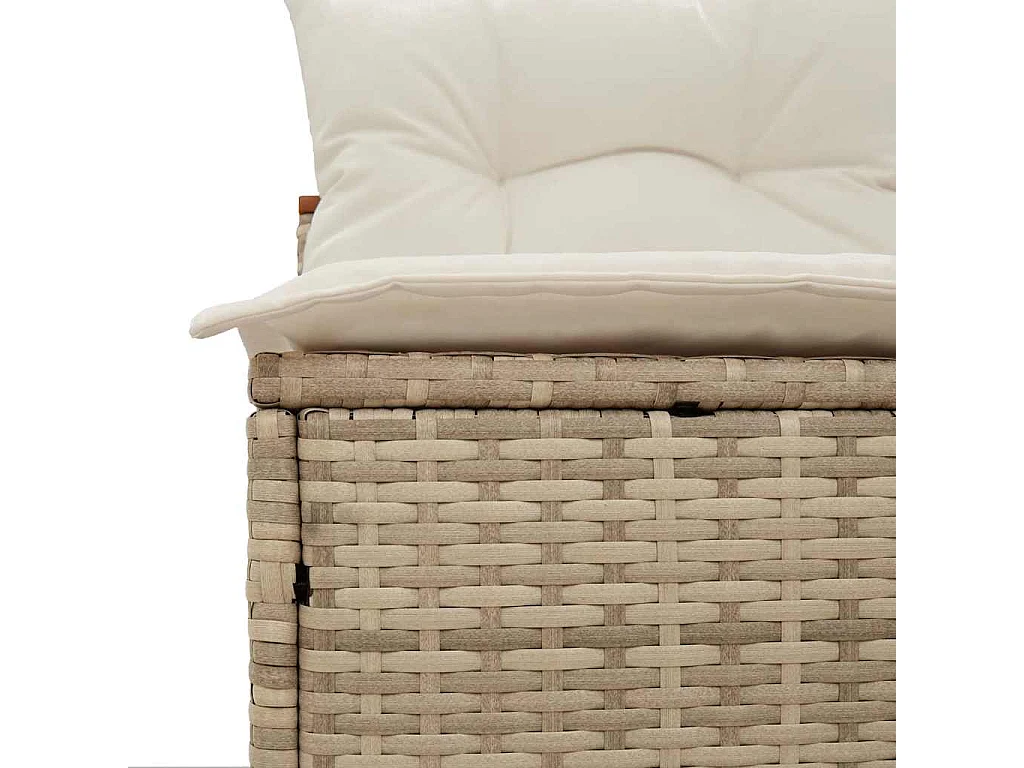 Gartensofas ohne Armlehnen mit Kissen 2 Stk. Beige Poly Rattan