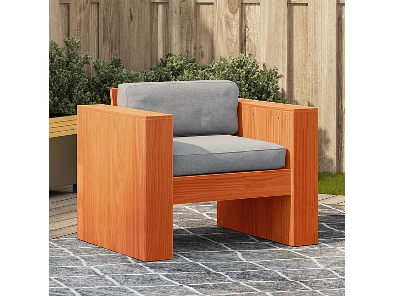 Gartensessel Wachsbraun 79x60x62 cm Massivholz Kiefer