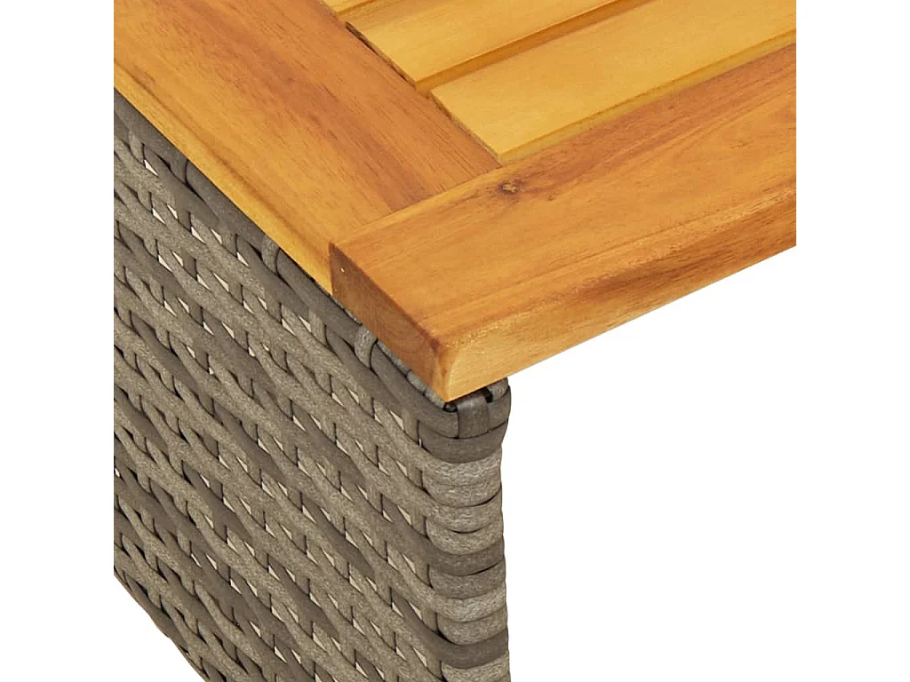 Tuinbank met tafel en kussens L-vormig poly rattan grijs