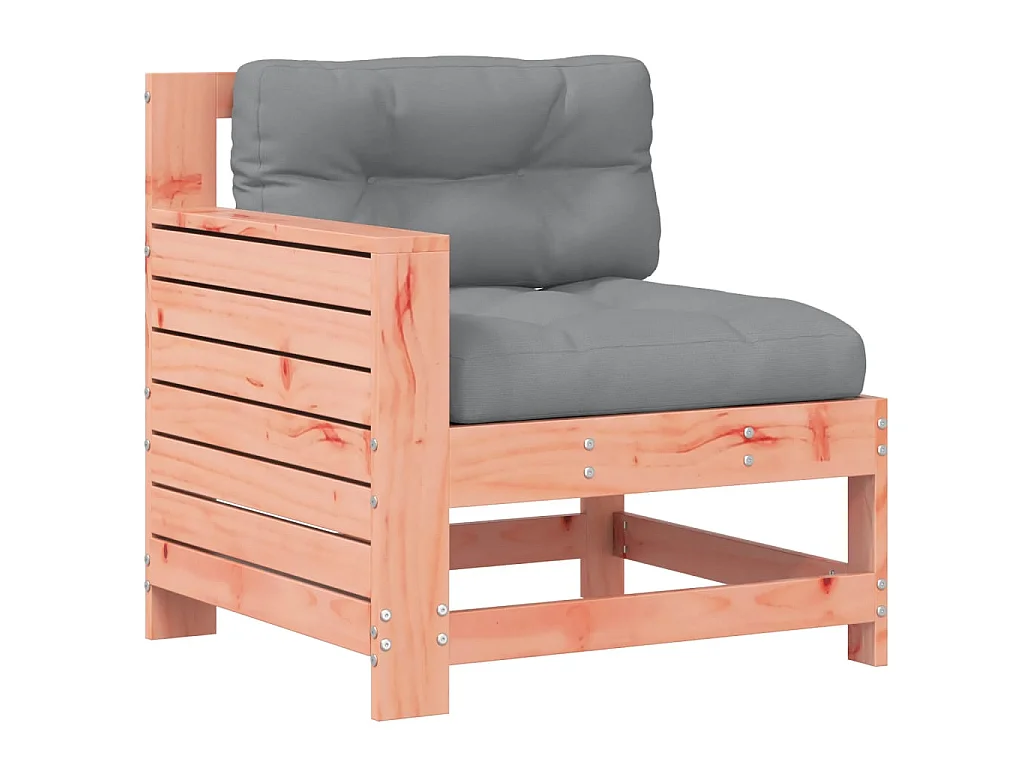 Tuinbank met armleuning en kussens massief douglashout