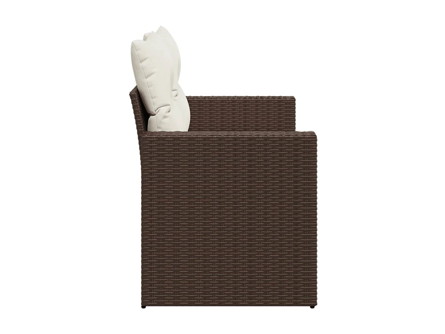 Gartensofa mit Kissen 2-Sitzer Braun Poly Rattan