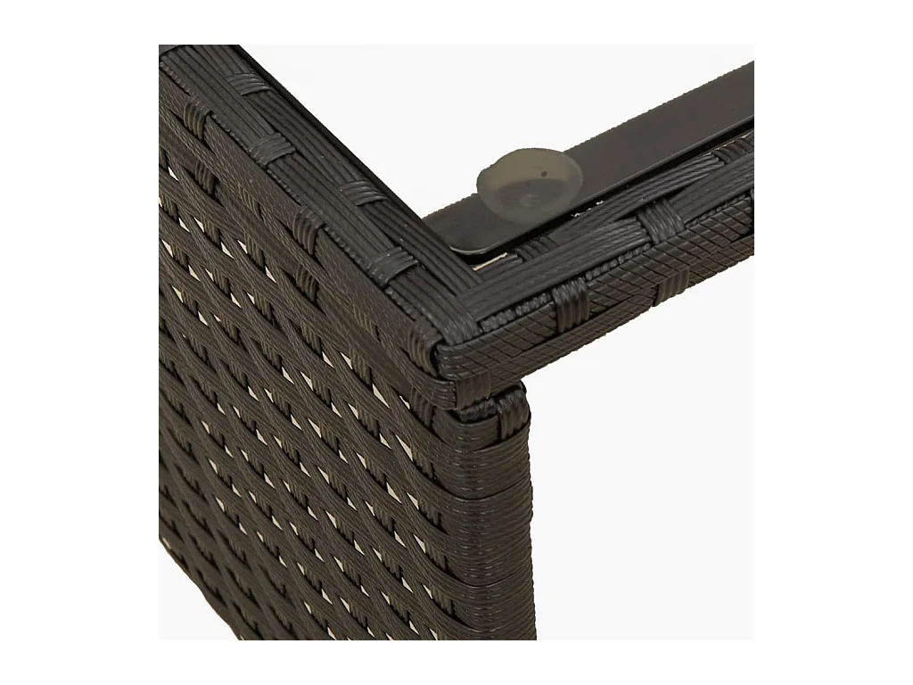 Canapé de jardin avec table et coussins en forme de L noir