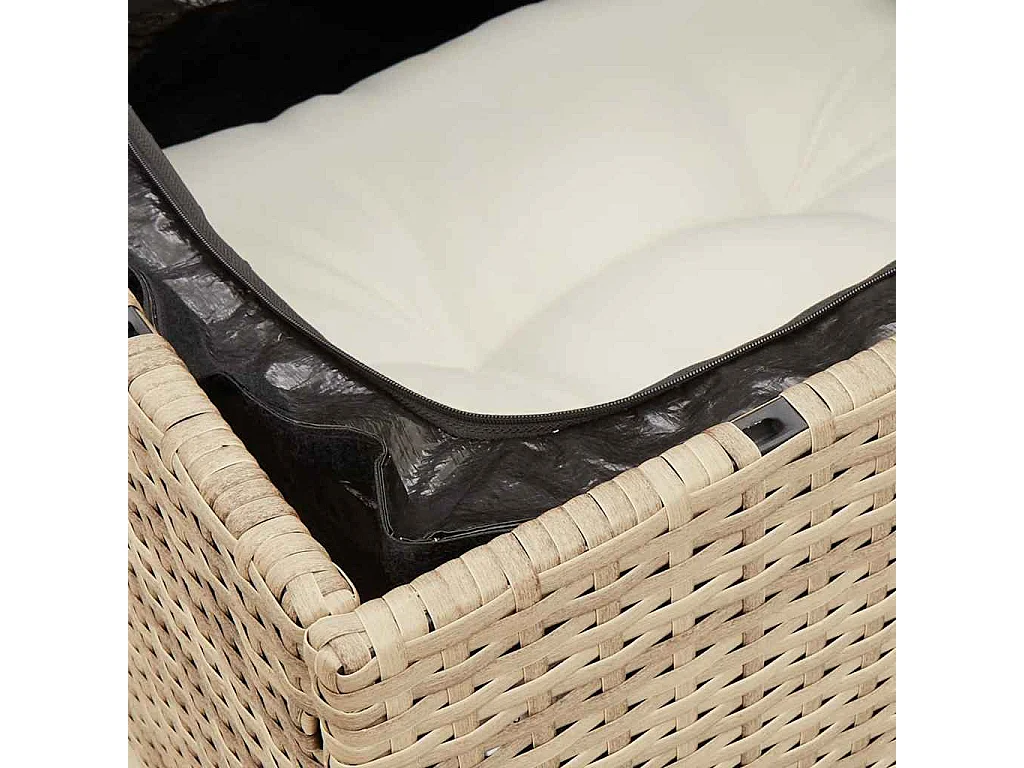 Divano da Giardino con Cuscini a 3 Posti Beige in Polyrattan
