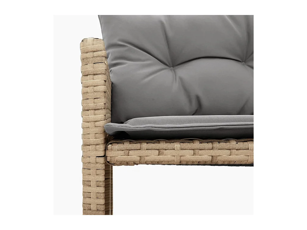 Canapé de jardin table et coussins en forme de L mélange beige