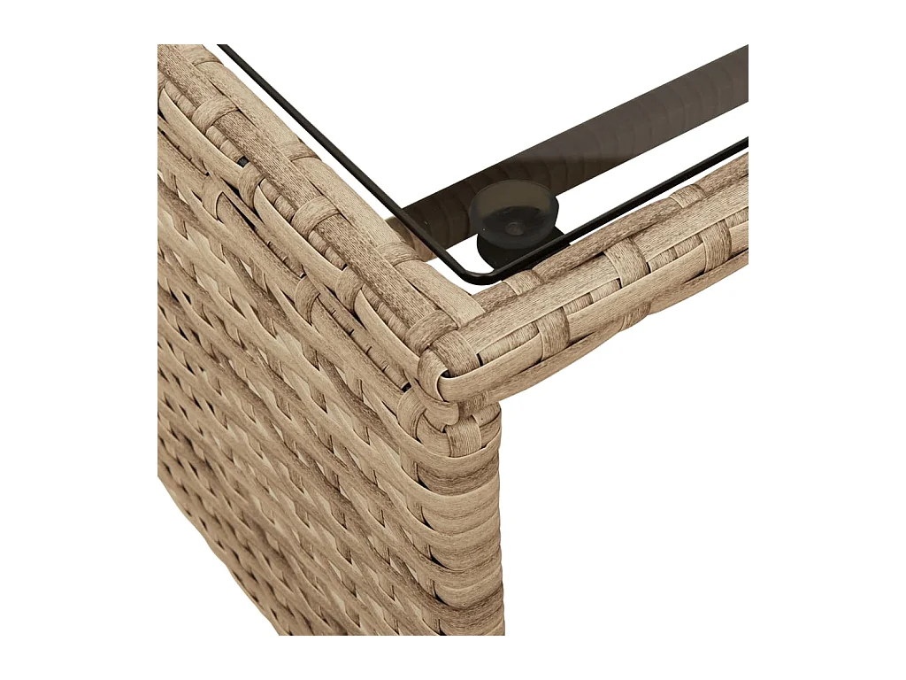 Canapé de jardin table et coussins en forme de L mélange beige