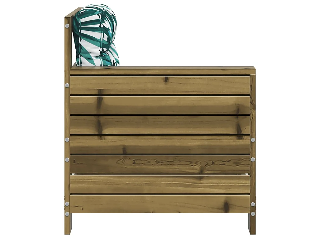 Canapé de jardin accoudoir avec coussin bois de pin imprégné