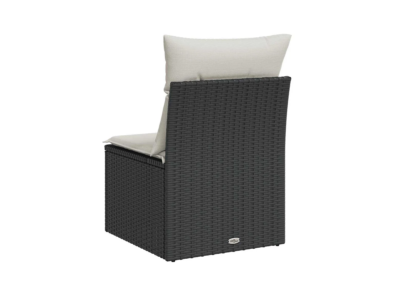 Chaise de jardin sans accoudoirs avec coussins noir poly rotin