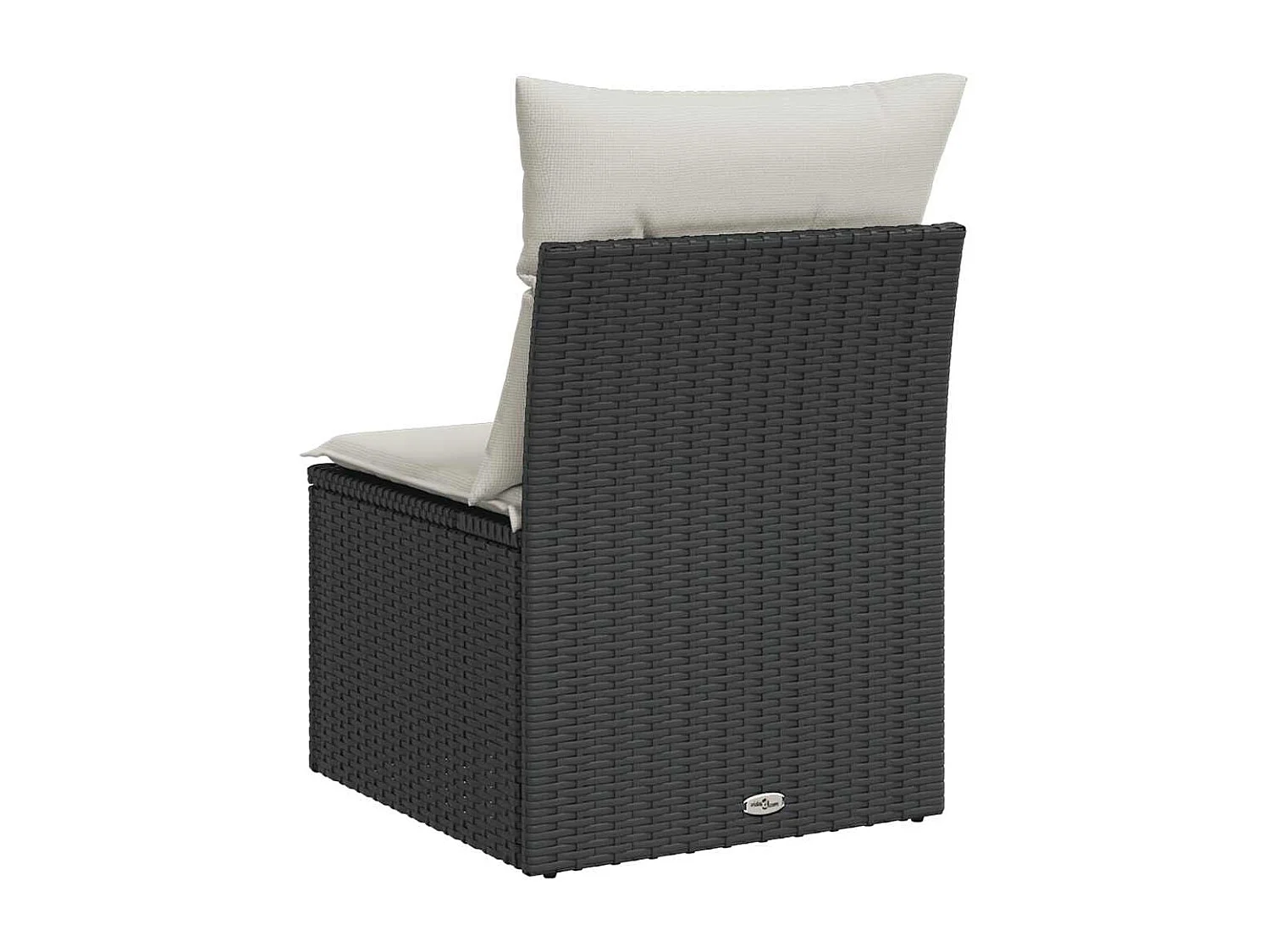 Chaise de jardin sans accoudoirs avec coussins noir poly rotin