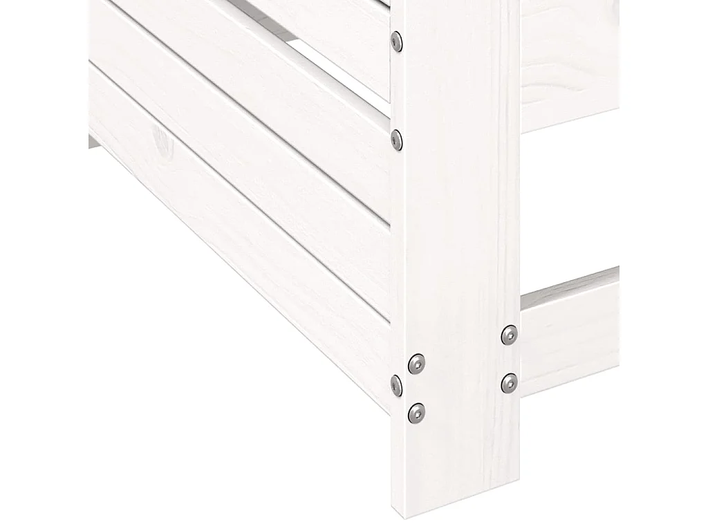 Tuinbank met armleuning en kussen massief grenenhout wit