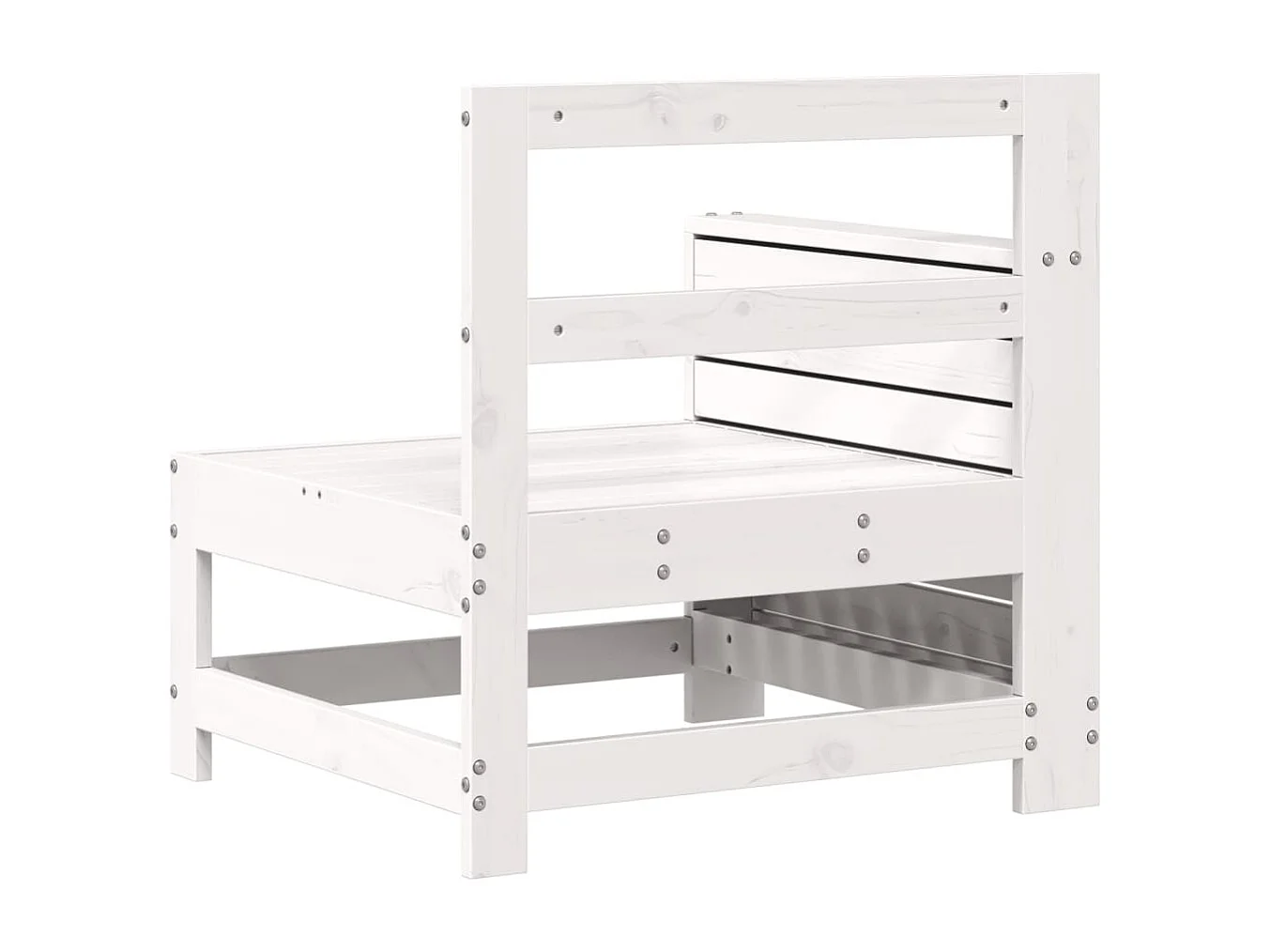 Tuinbank met armleuning en klaptafel massief grenenhout wit