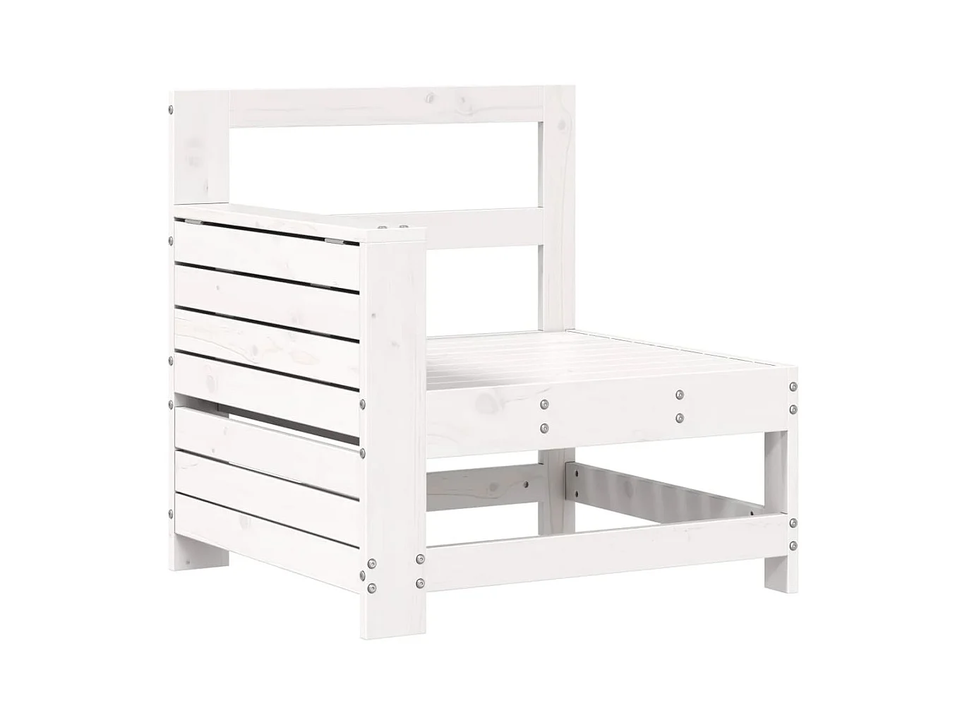 Tuinbank met armleuning en klaptafel massief grenenhout wit