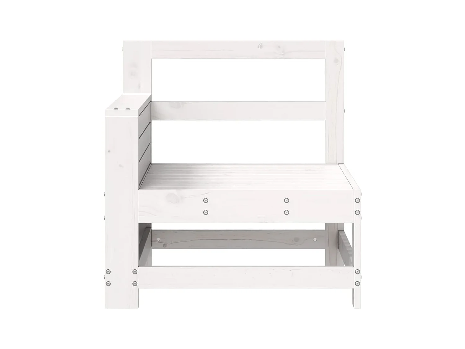 Tuinbank met armleuning en klaptafel massief grenenhout wit