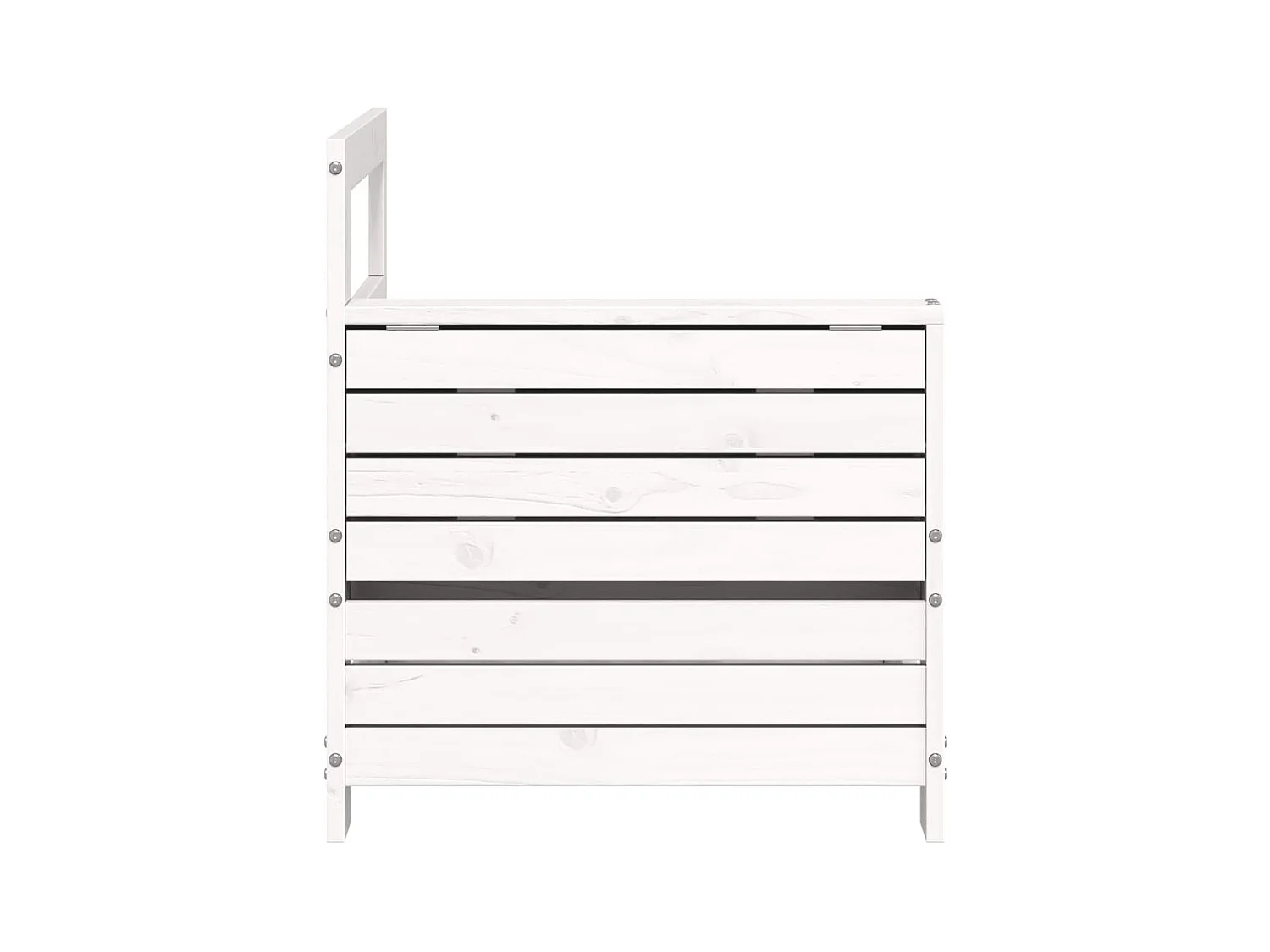 Tuinbank met armleuning en klaptafel massief grenenhout wit