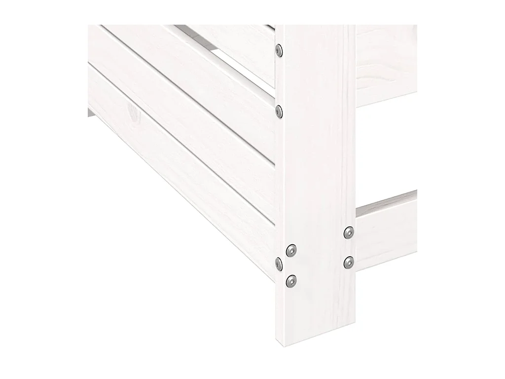 Tuinbank met armleuning en klaptafel massief grenenhout wit