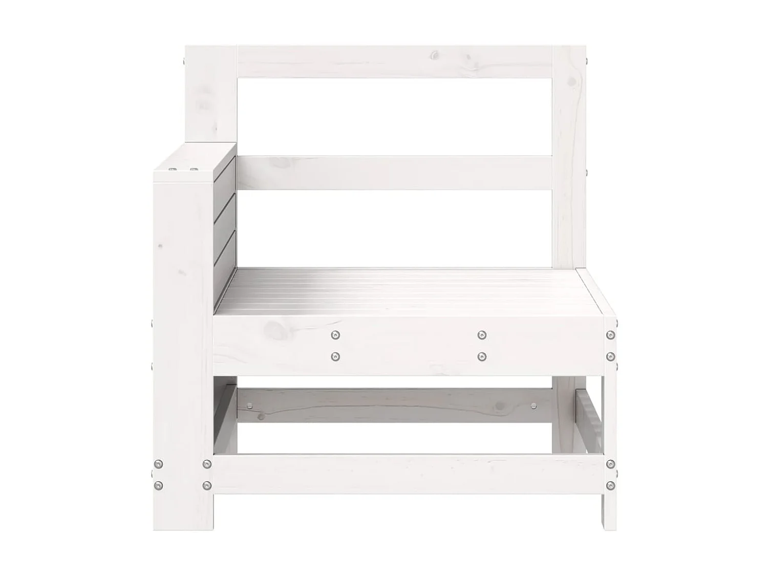 Canapé de jardin accoudoir et table d'appoint blanc massif pin