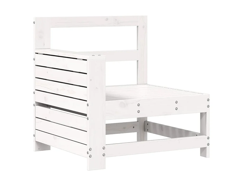 Canapé de jardin accoudoir et table d'appoint blanc massif pin