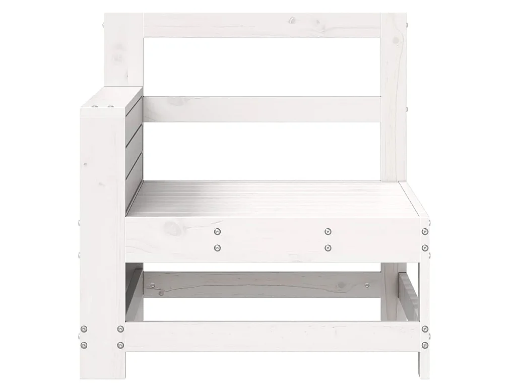 Canapé de jardin accoudoir et table d'appoint blanc massif pin