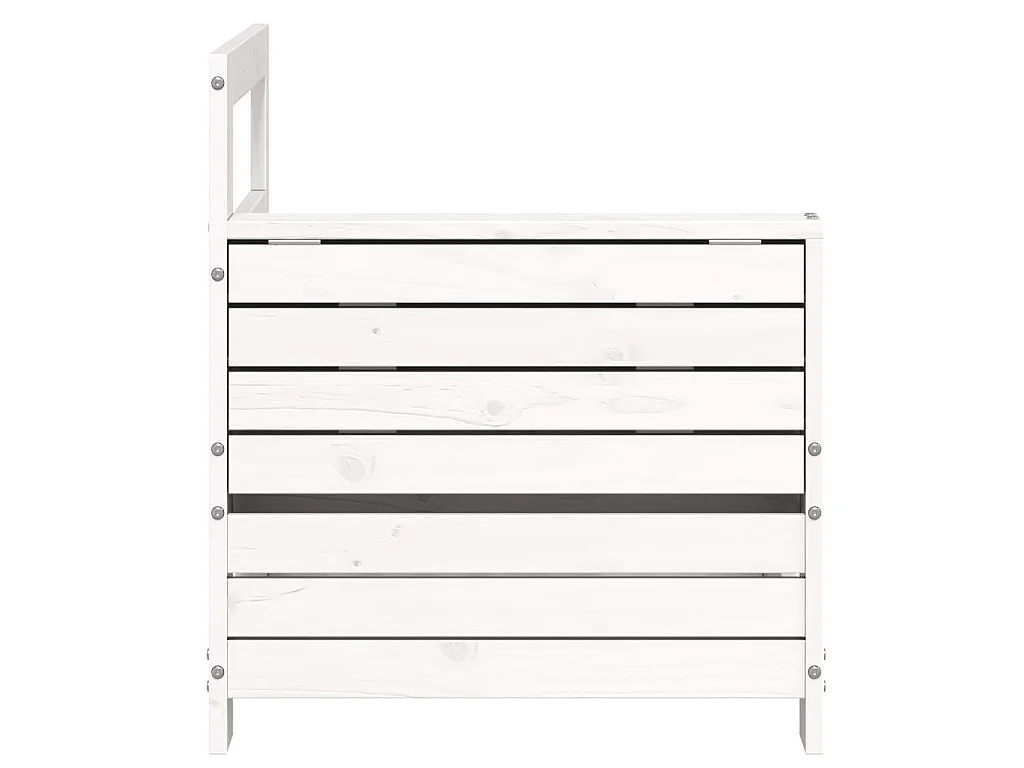 Canapé de jardin accoudoir et table d'appoint blanc massif pin