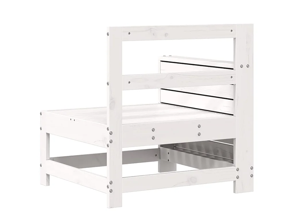 Canapé de jardin accoudoir et table d'appoint blanc massif pin