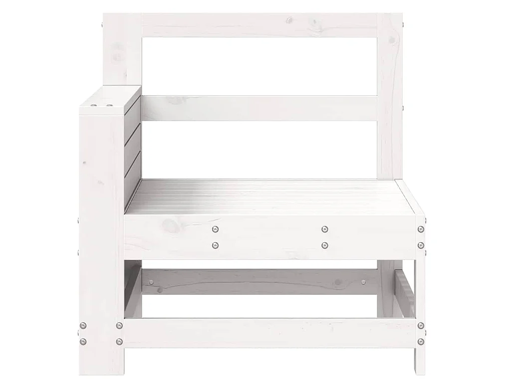 Gartensofa mit Armlehne und Beistelltisch Massivholz Kiefer