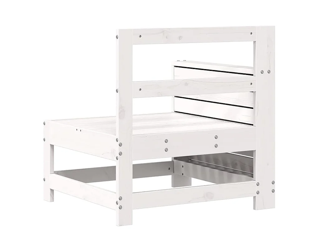 Canapé de jardin accoudoir et table d'appoint blanc massif pin