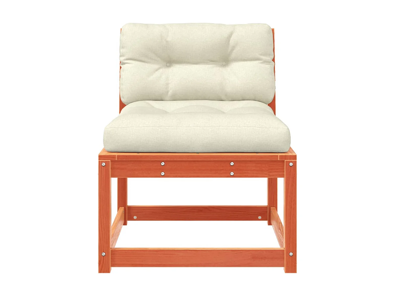 Sofá de jardín con cojines madera maciza de pino marrón cera