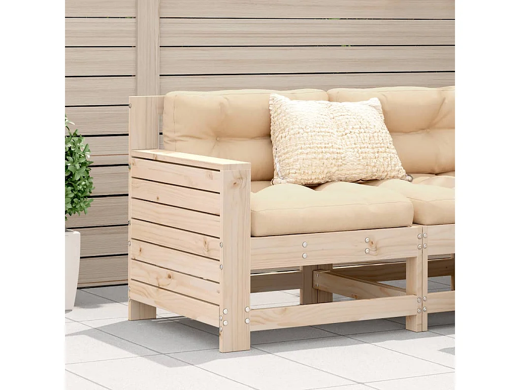 Canapé de jardin accoudoir 69x62x70,5 cm bois massif de pin