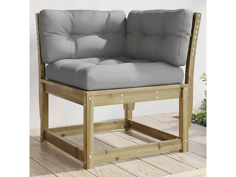 Garten-Ecksofa mit Kissen 73x73x78 cm Kiefernholz Imprägniert
