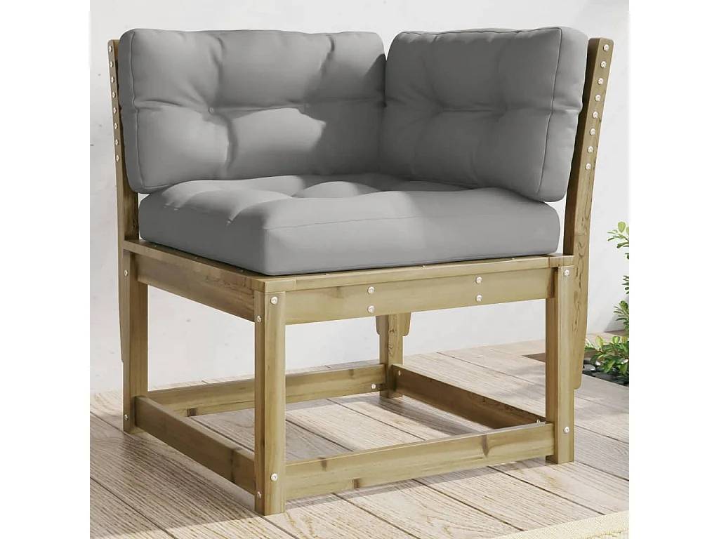 Garten-Ecksofa mit Kissen 73x73x78 cm Kiefernholz Imprägniert