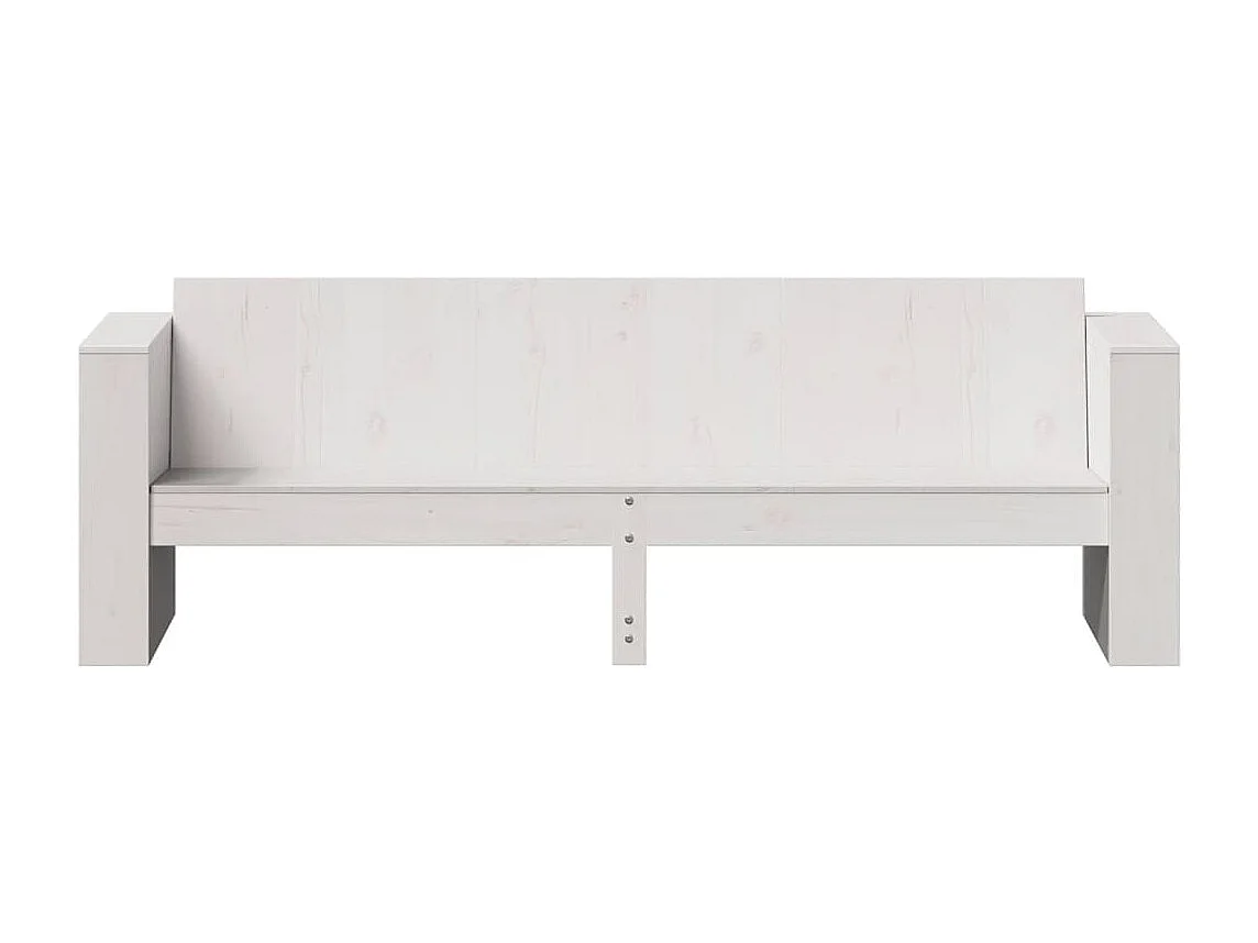Divano Giardino 3 Posti Bianco 189x60x62 cm Legno Massello Pino